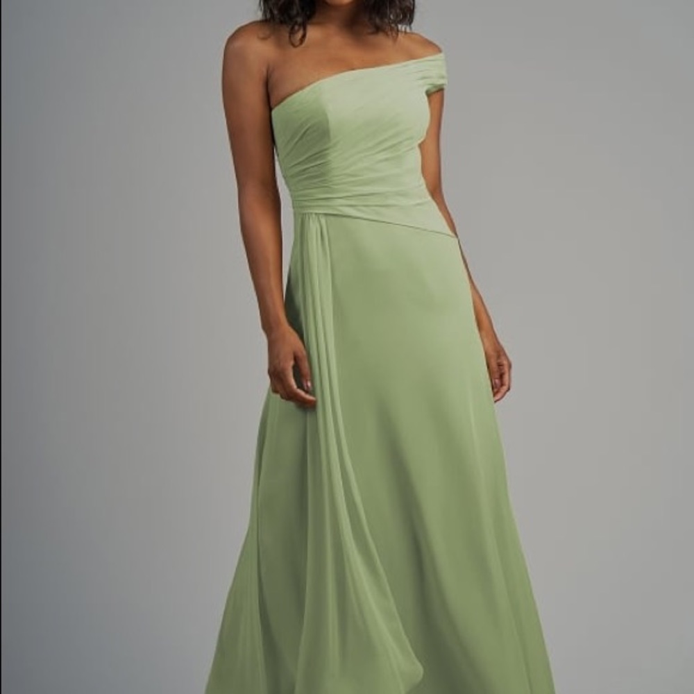 Jasmine Green One-Shoulder Long Bridesmaid Dress